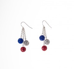 RWB Pavé Crystal Ball Earrings