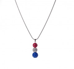 RWB Pavé Ball Pendant on Chain