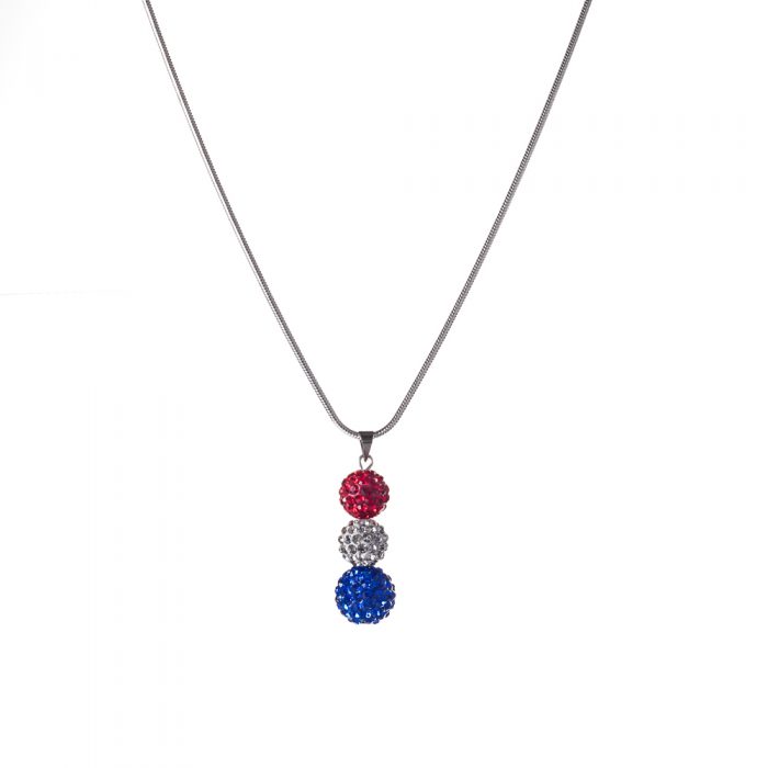 I 20mm Resin RWB Round Splatter Red White Blue Gumball Beads Chunky  Necklaces Set of 10 4th of July 