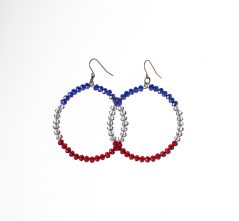 RWB Crystal Hoop Earrings