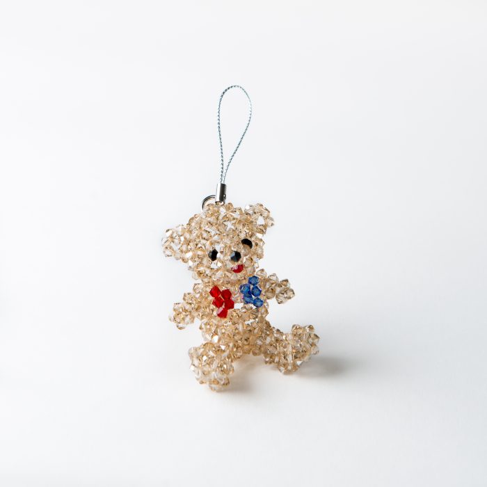 Teddy Bear Ornament White Bisque with Red Ribbon 82546 253 