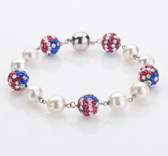 RWB Stars & Stripes Crystal Balls and Pearls