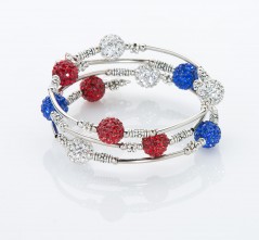 Red, White & Blue Pavé Crystal Wrap Bracelet