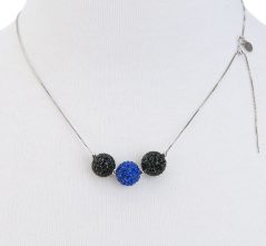 Blue Lives Matter Crystal Shamballa Ball Necklace