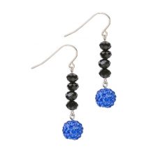 Blue Lives Matter Blue & Black Drop Earrings